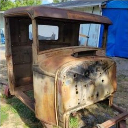 Truck cab, before blasting